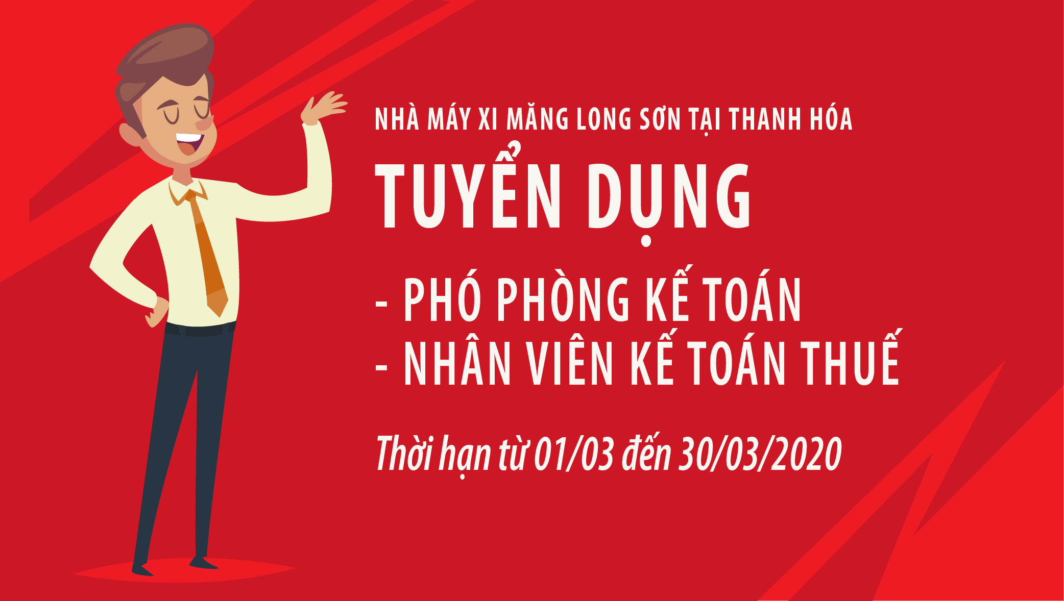 Xi măng Long Sơn : Tuyển dụng Phó Phòng kế toán & Kế toán thuế