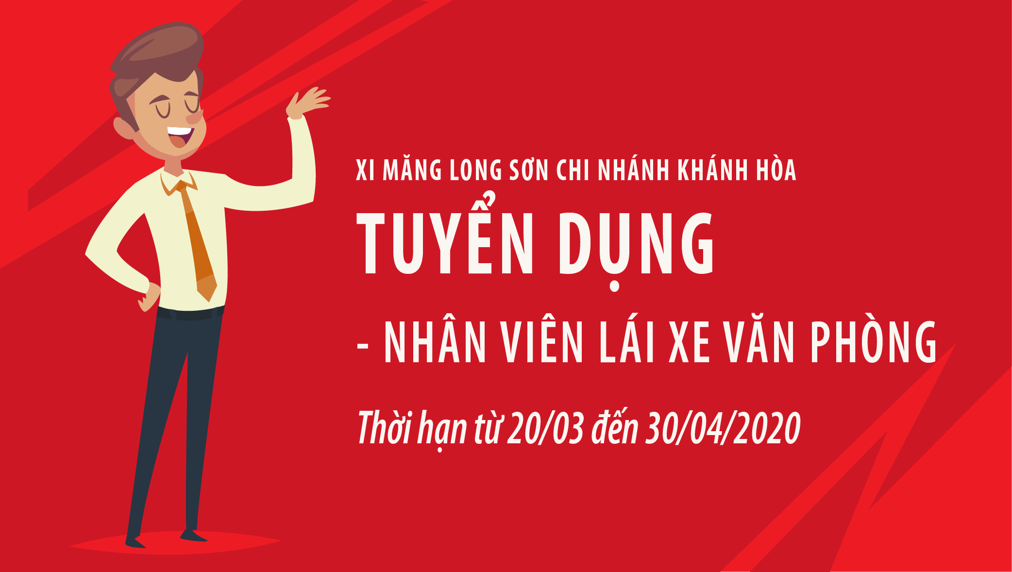 Thông báo: Tuyển dụng lái xe văn phòng – Xi măng Long Sơn chi nhánh Khánh Hòa