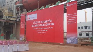 Ceremony of cement production line furnace no. 1 of Long Son Cement