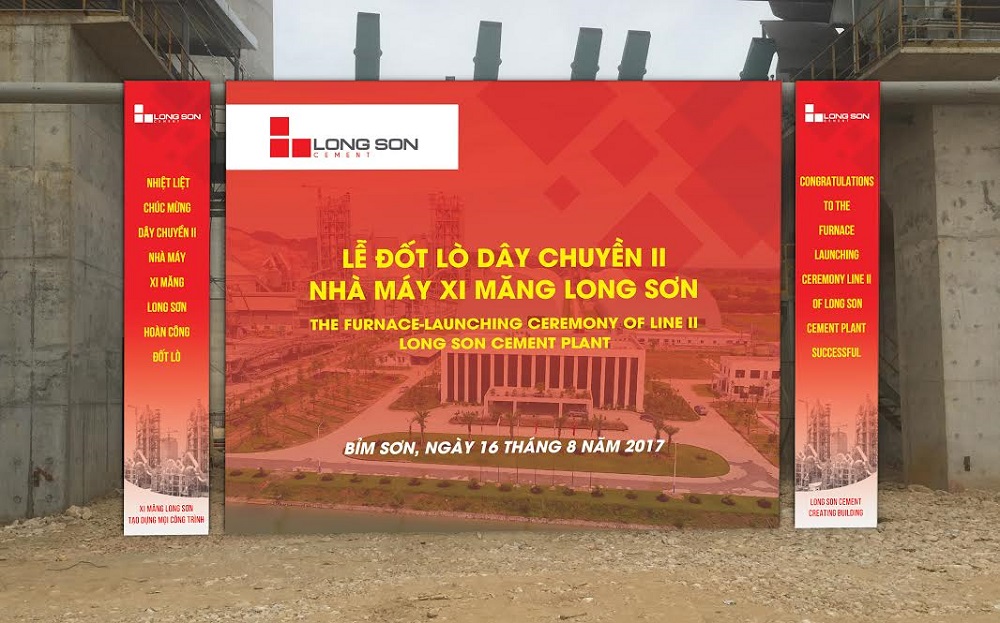 Long Son cement plant opened the ceremony of burning furnace for the operation of the production line II