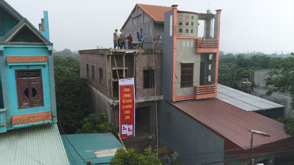 Công trình sử dụng Xi măng Long Sơn để đổ mái tầng 3 tại Hưng Yên 13.11.2017