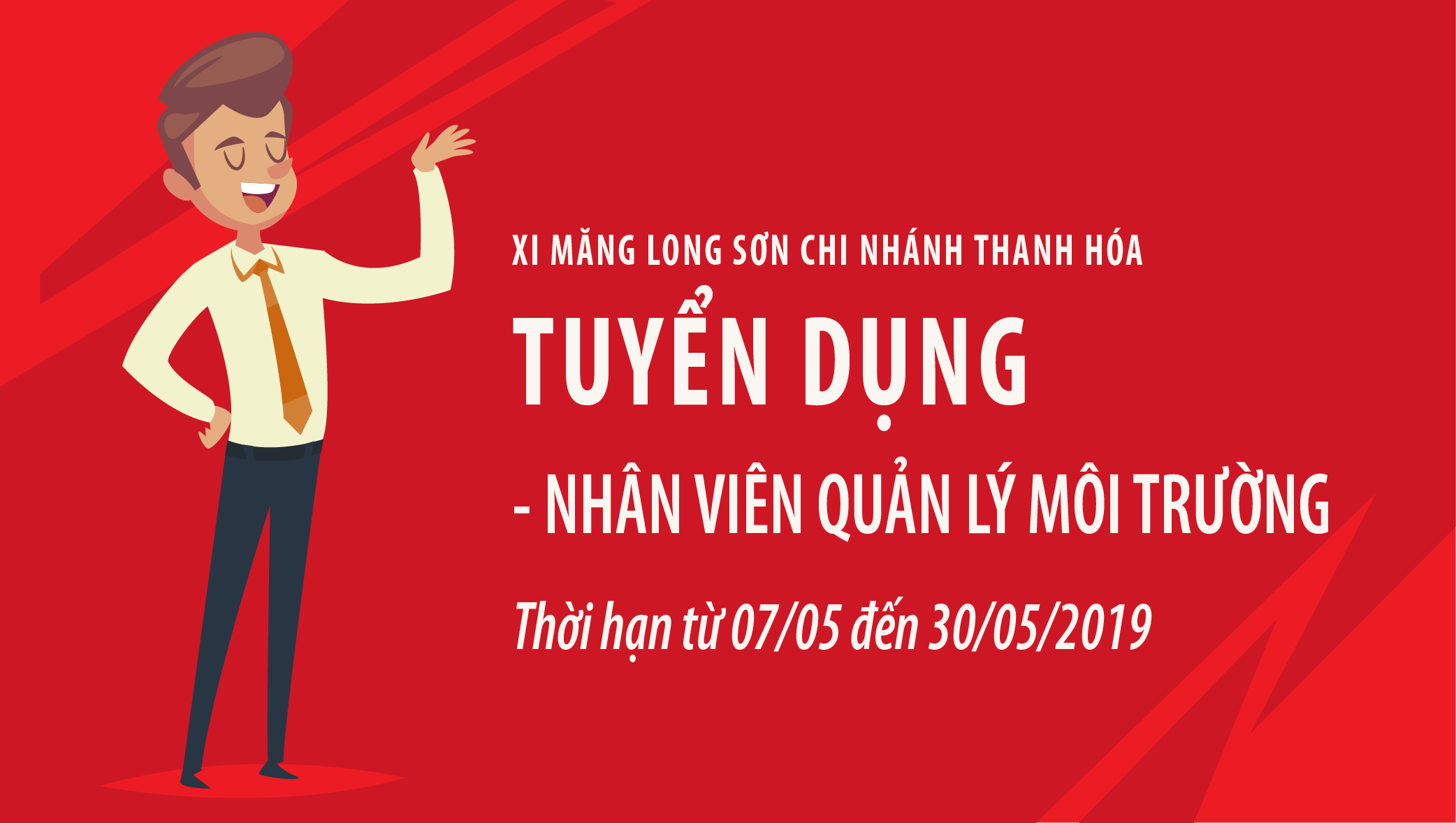 Xi măng Long Sơn – Thông báo tuyển dụng Nhân viên quản lý môi trường.