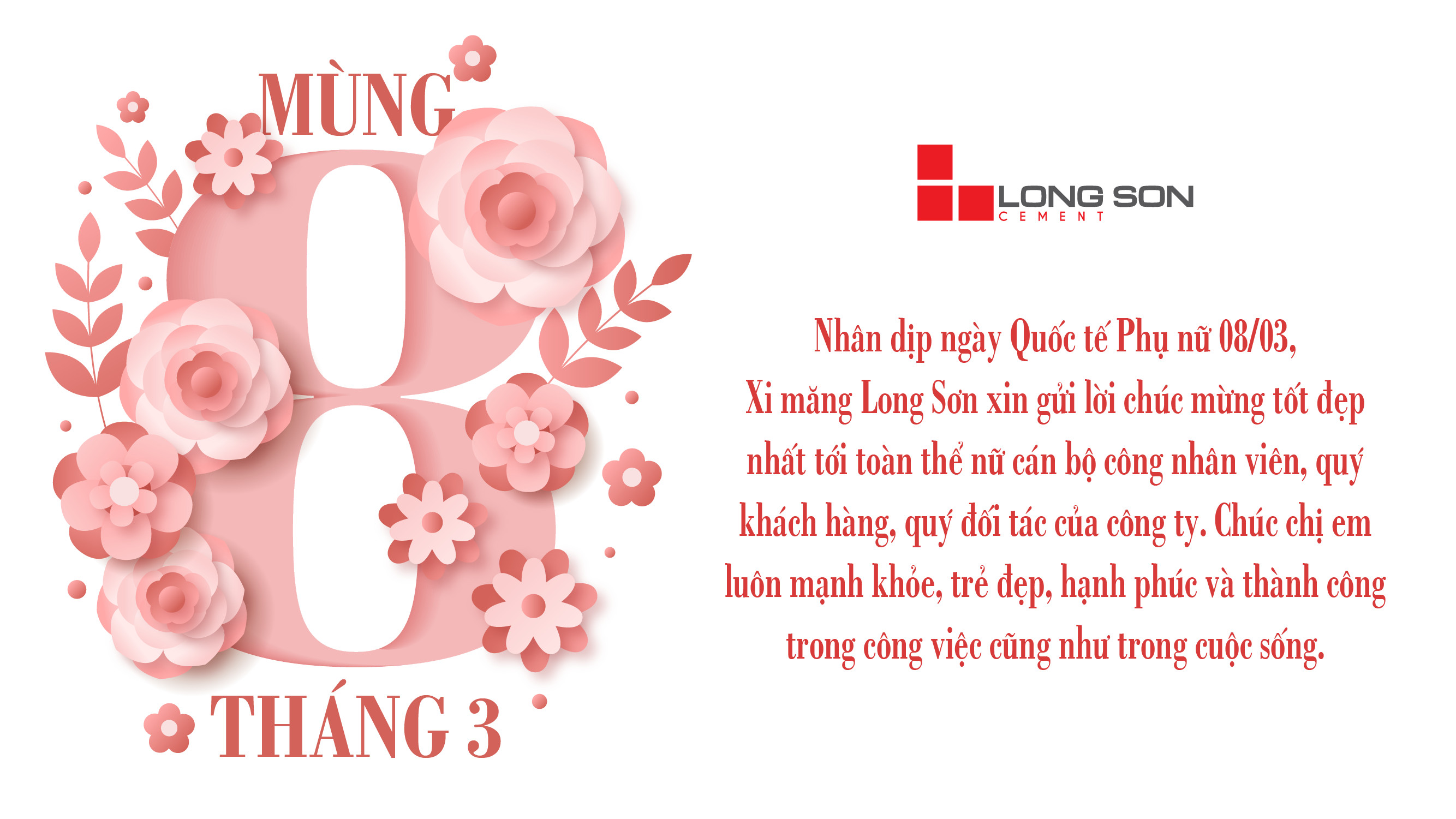 Công ty Xi măng Long Sơn – Chúc mừng ngày Quốc tế phụ nữ 08/3.