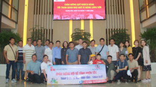 Công ty Xi măng Long Sơn chào mừng Nhà phân phối Công ty TNHH sản xuất và thương mại Quang Vinh và quý khách hàng miền Tây Nam Bộ về tham quan