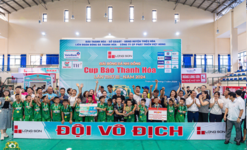 Công ty xi măng Long Sơn đồng hành cùng Giải bóng đá nhi đồng Cúp Báo Thanh Hóa
